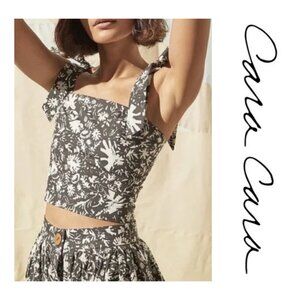 Cara Cara Helena Black White Floral Top Size XL NWOT $275